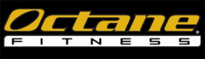 octane fitness logo in orange and black and white