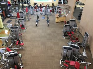 bird's eye view of gym equipment